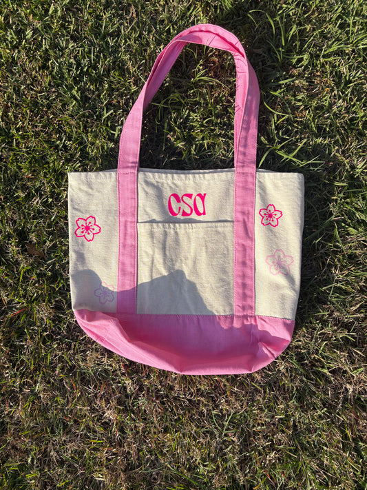 Custom Flower Name Tote Bag