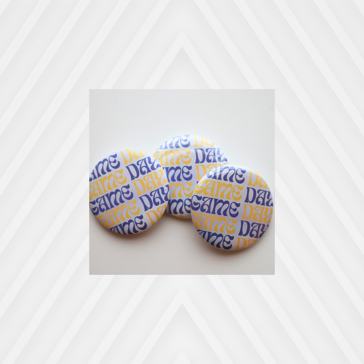 Purple & Yellow Gameday Button 3inch