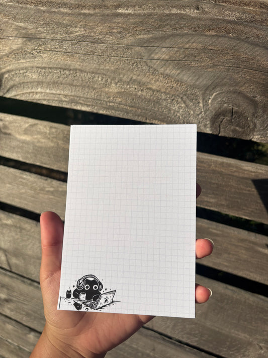Studious Cat Grid Notepad (4x6)