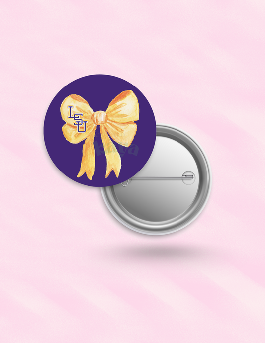 LSU Bow Button (Purple Background)