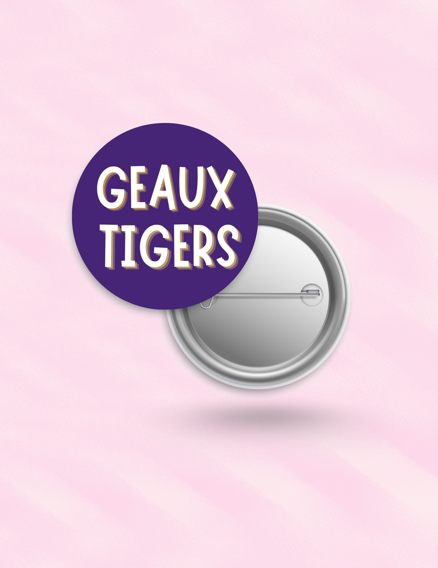 Geaux Tigers Purple Button