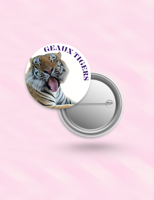 Mike the Tiger Geaux Tigers Button
