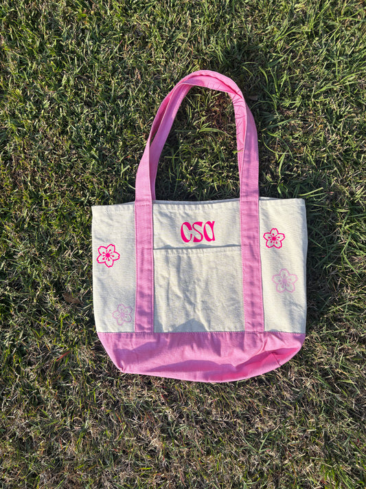 Custom Flower Name Tote Bag