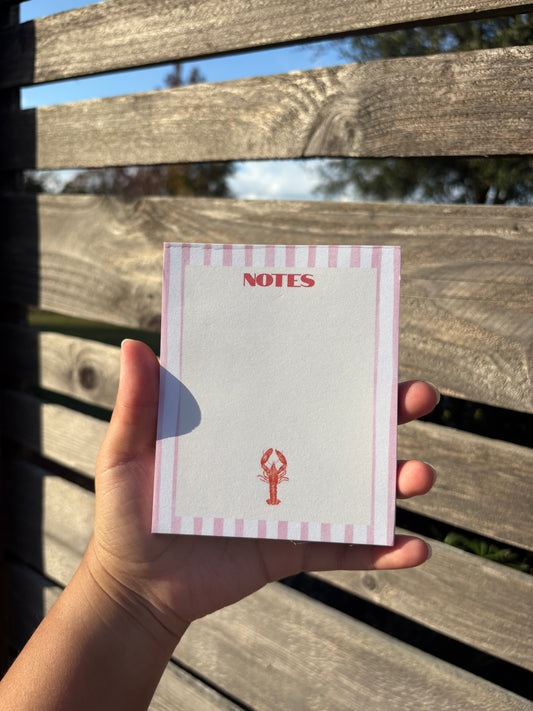 Pink Crawfish Notepad (4x6)