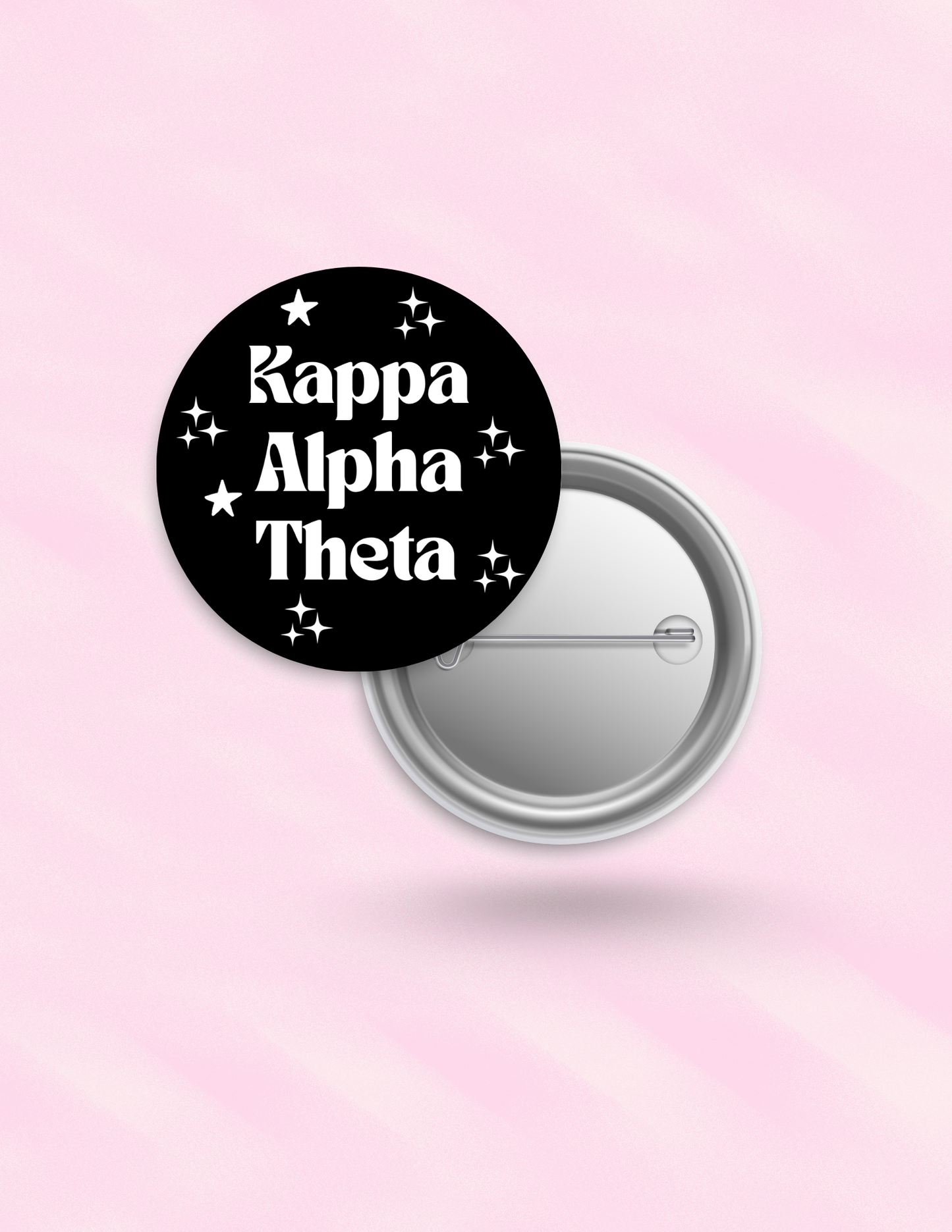 Black Sorority Button with Stars