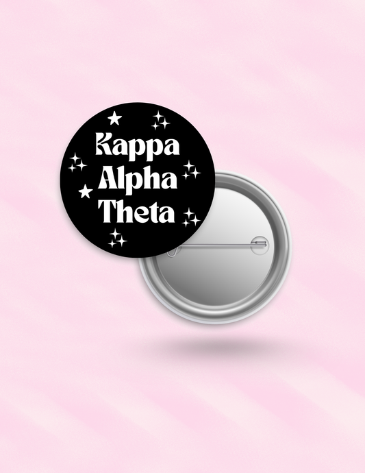 Black Sorority Button with Stars