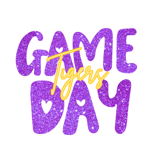 Glitter Game Day Button 2.25inch