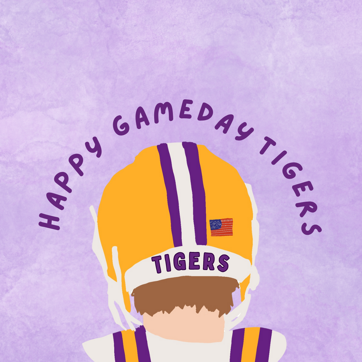 Happy Gameday Tigers Button 2.25inch